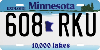 MN license plate 608RKU