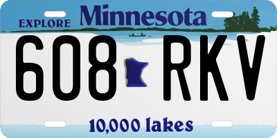 MN license plate 608RKV