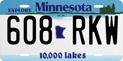 MN license plate 608RKW