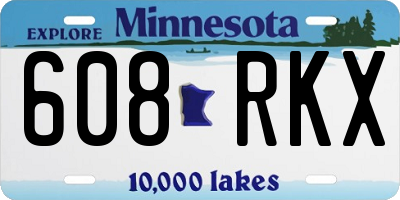 MN license plate 608RKX