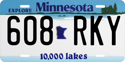 MN license plate 608RKY