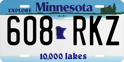 MN license plate 608RKZ
