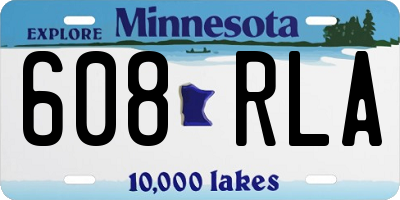 MN license plate 608RLA