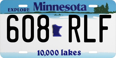 MN license plate 608RLF