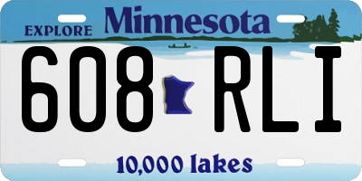 MN license plate 608RLI