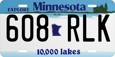 MN license plate 608RLK