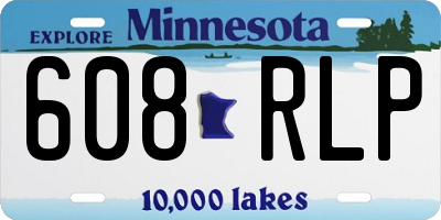 MN license plate 608RLP
