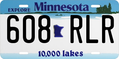 MN license plate 608RLR