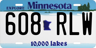 MN license plate 608RLW