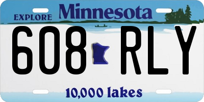 MN license plate 608RLY