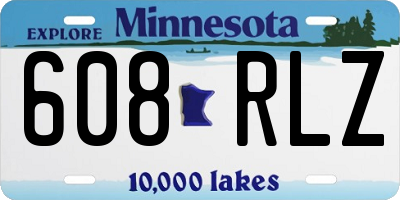 MN license plate 608RLZ