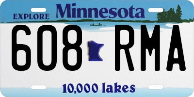 MN license plate 608RMA