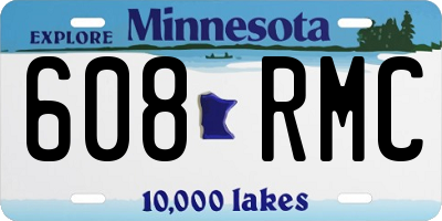 MN license plate 608RMC