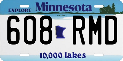 MN license plate 608RMD