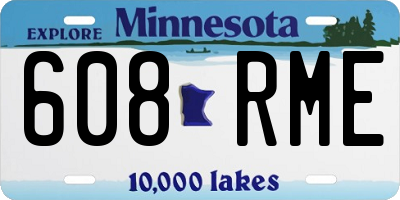MN license plate 608RME