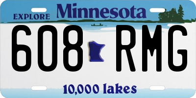 MN license plate 608RMG