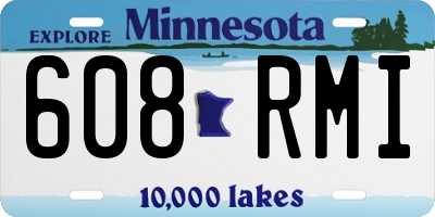 MN license plate 608RMI