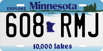 MN license plate 608RMJ