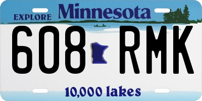 MN license plate 608RMK