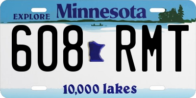 MN license plate 608RMT
