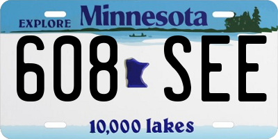 MN license plate 608SEE