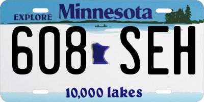 MN license plate 608SEH