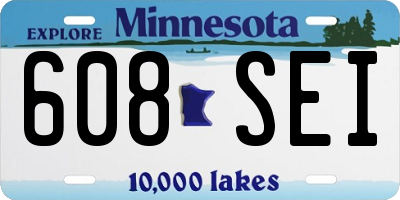 MN license plate 608SEI