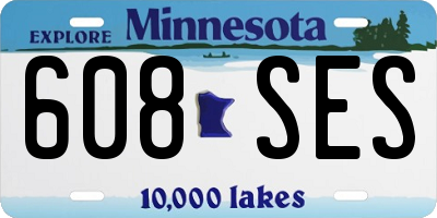 MN license plate 608SES