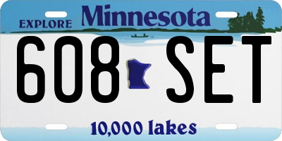 MN license plate 608SET