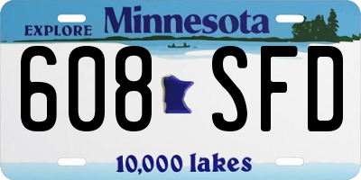 MN license plate 608SFD