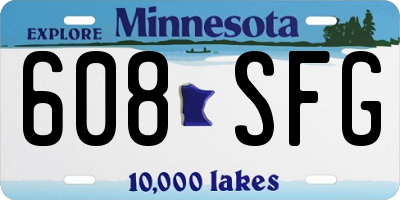 MN license plate 608SFG