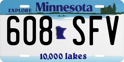MN license plate 608SFV