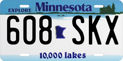 MN license plate 608SKX