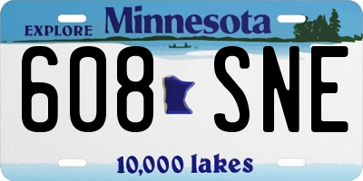 MN license plate 608SNE