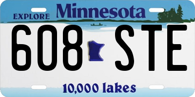 MN license plate 608STE