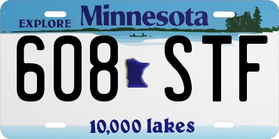 MN license plate 608STF
