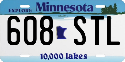MN license plate 608STL