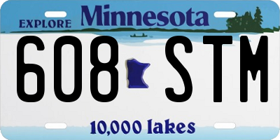 MN license plate 608STM