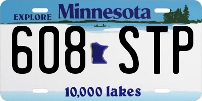 MN license plate 608STP