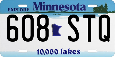 MN license plate 608STQ