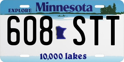 MN license plate 608STT