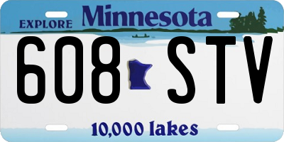 MN license plate 608STV