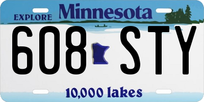 MN license plate 608STY
