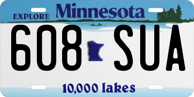 MN license plate 608SUA