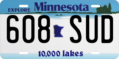 MN license plate 608SUD