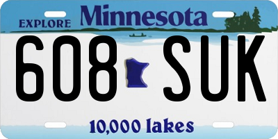 MN license plate 608SUK