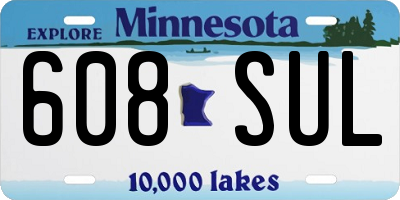 MN license plate 608SUL
