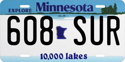 MN license plate 608SUR