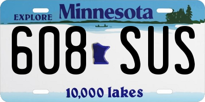 MN license plate 608SUS