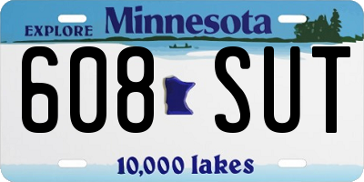 MN license plate 608SUT